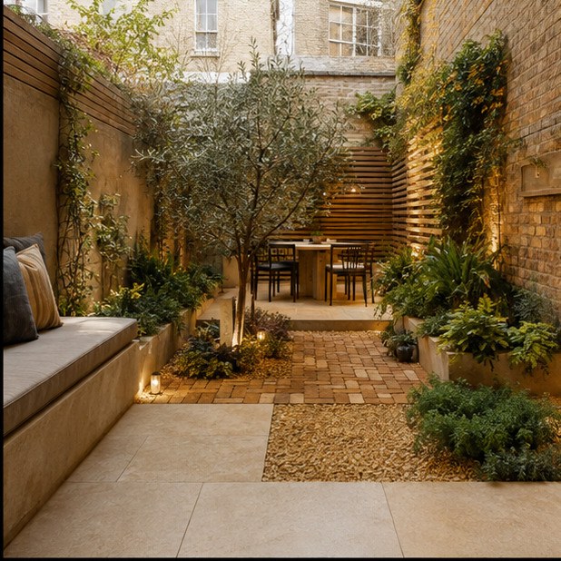 Rear garden before rebuilding