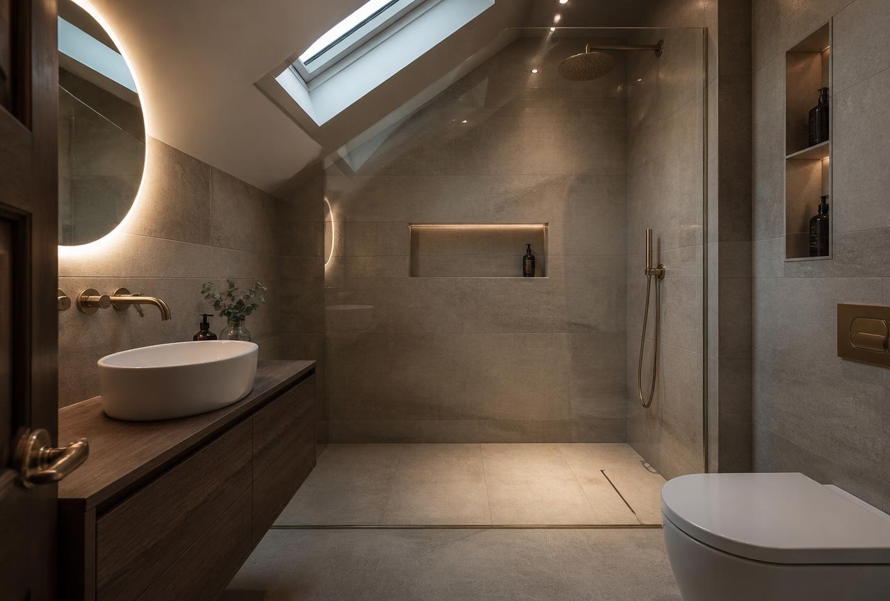 Finished loft room with rooflight