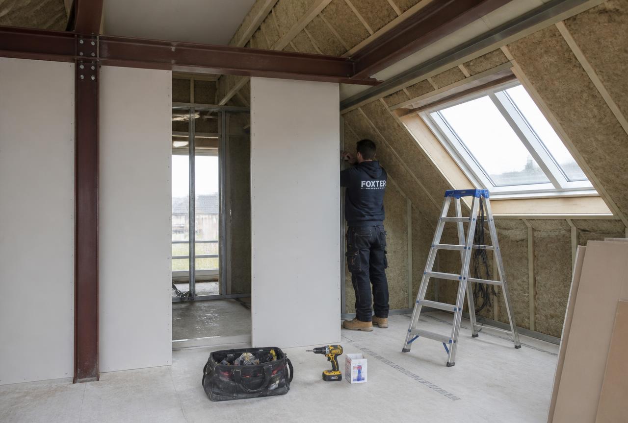 Dormer under construction on a house roof