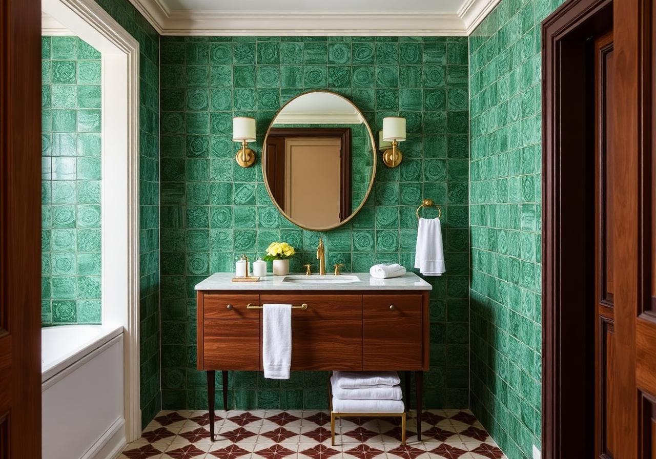 Tiled shower enclosure detail