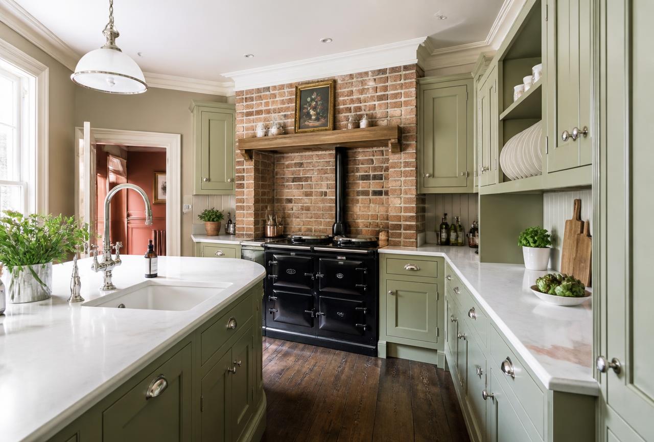 Worktop and splashback junction in a fitted kitchen