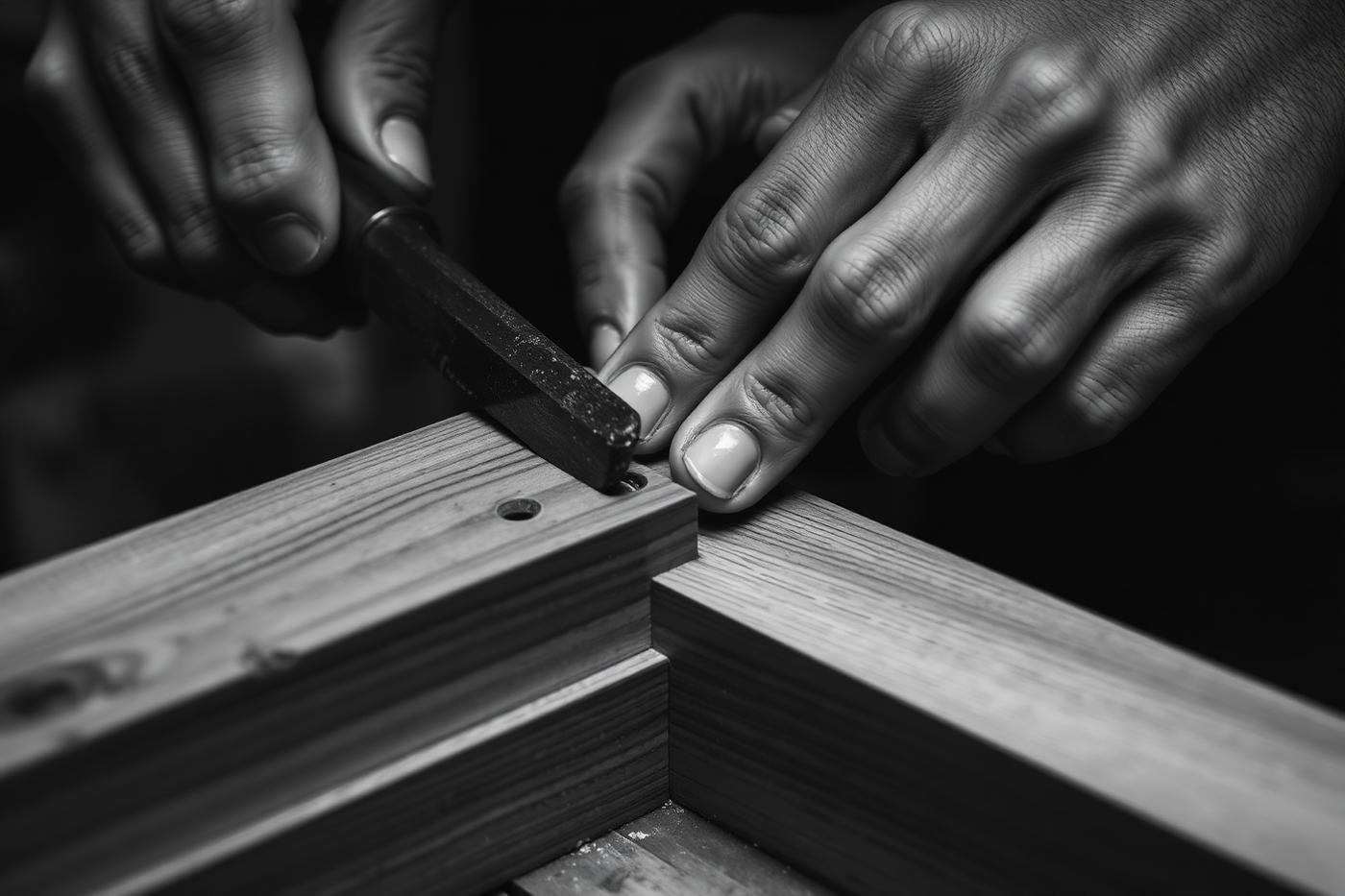 Close-up of finished craftsmanship
