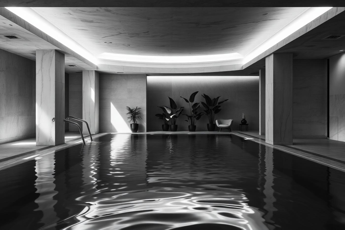 Spa pool with cove lighting