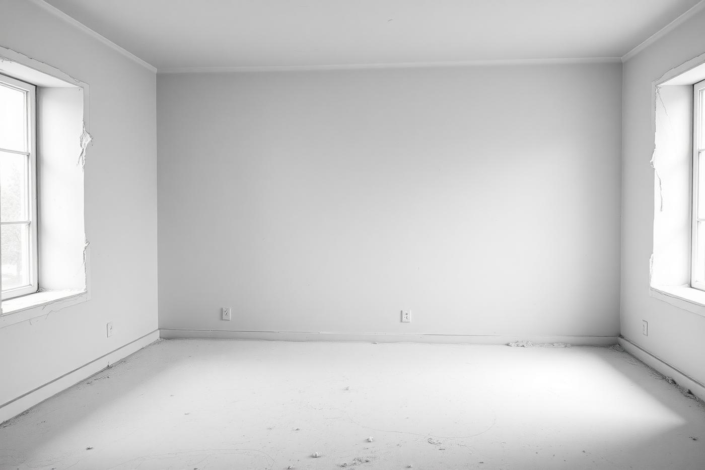 Freshly plastered interior walls